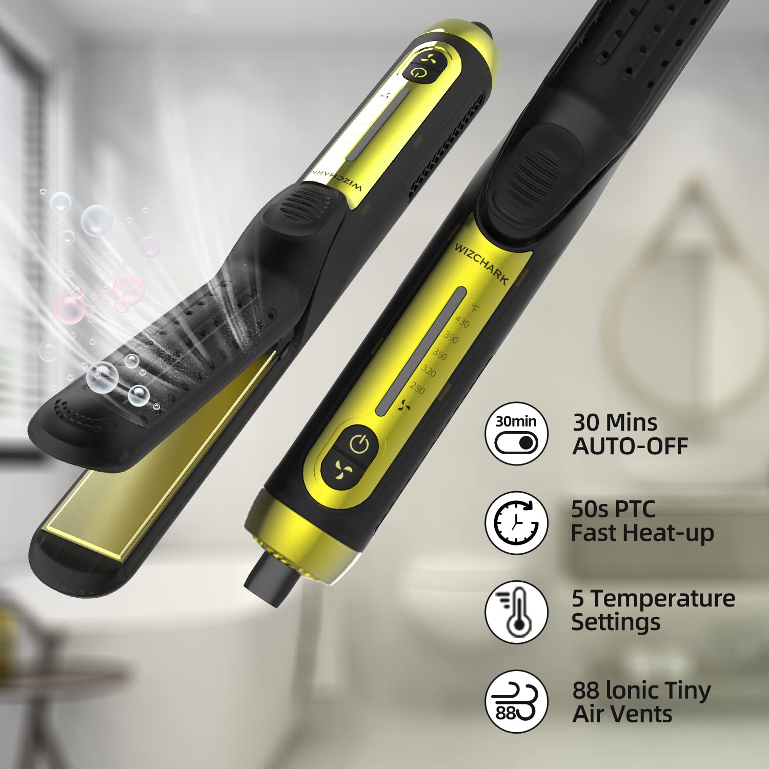 360° Airflow Styler Lockenstab Haarglätter und Lockenwickler für alle Styles mit kühlenden Luftöffnungen