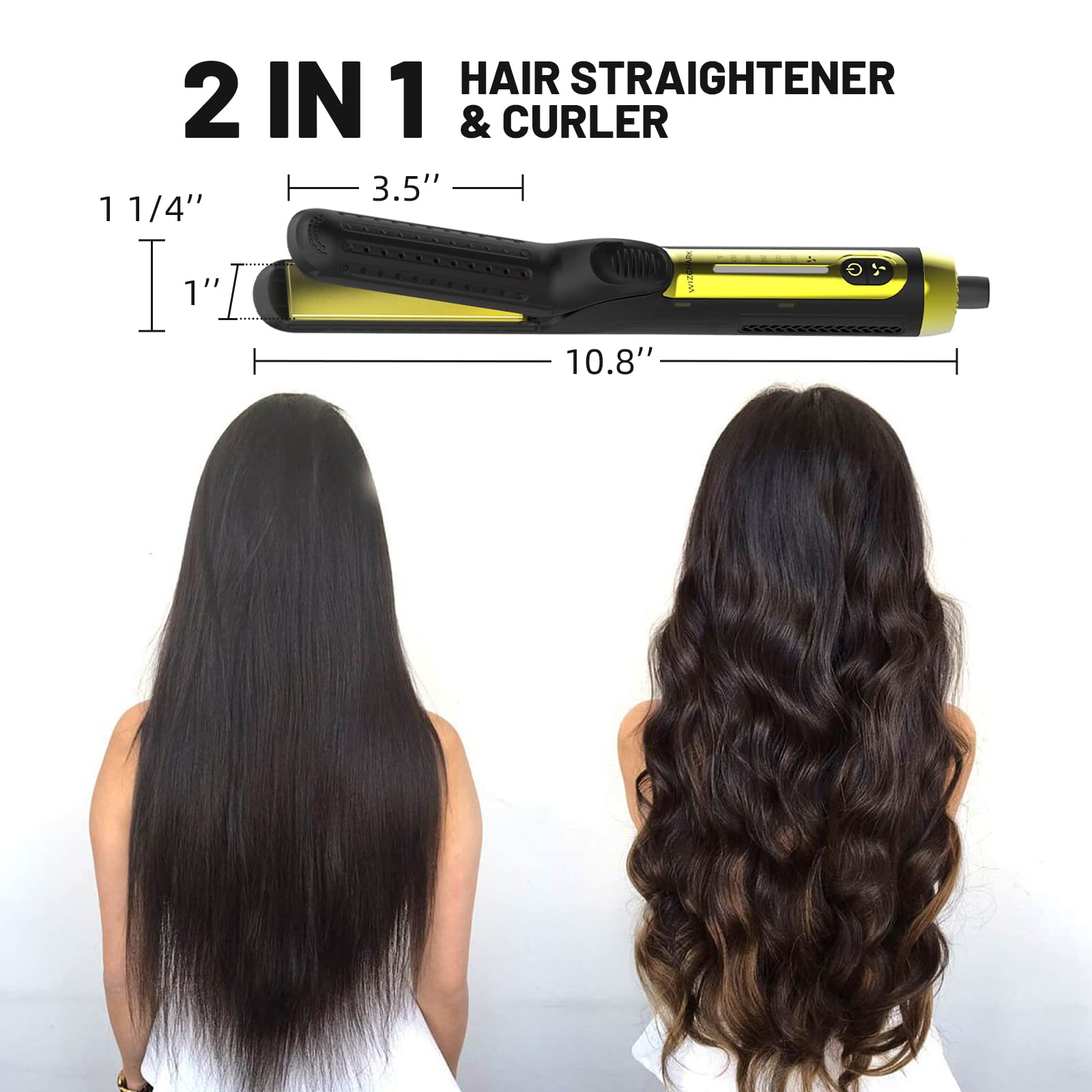 360° Airflow Styler Lockenstab Haarglätter und Lockenwickler für alle Styles mit kühlenden Luftöffnungen